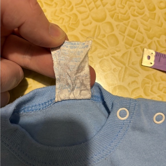 Vintage Powder Blue Short Sleeve Tee with Humorous Print - Picture 6 of 7